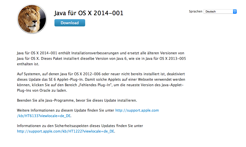 apple java 6 for mac os x download